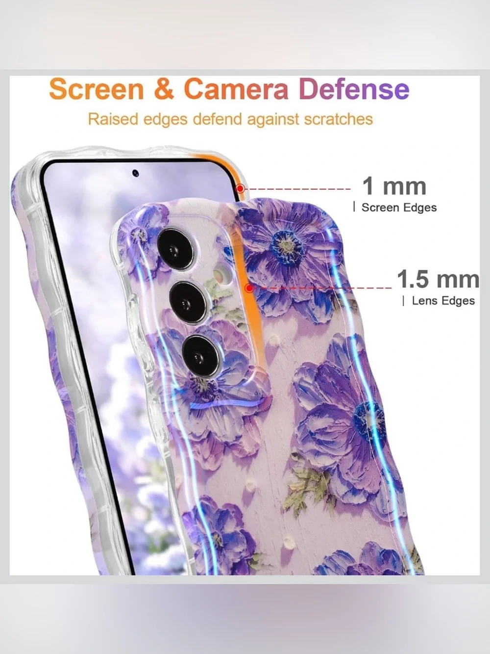 5for$10 Beige Samsung Galaxy S24, Colorful Retro Oil Painting Flower Phone Case